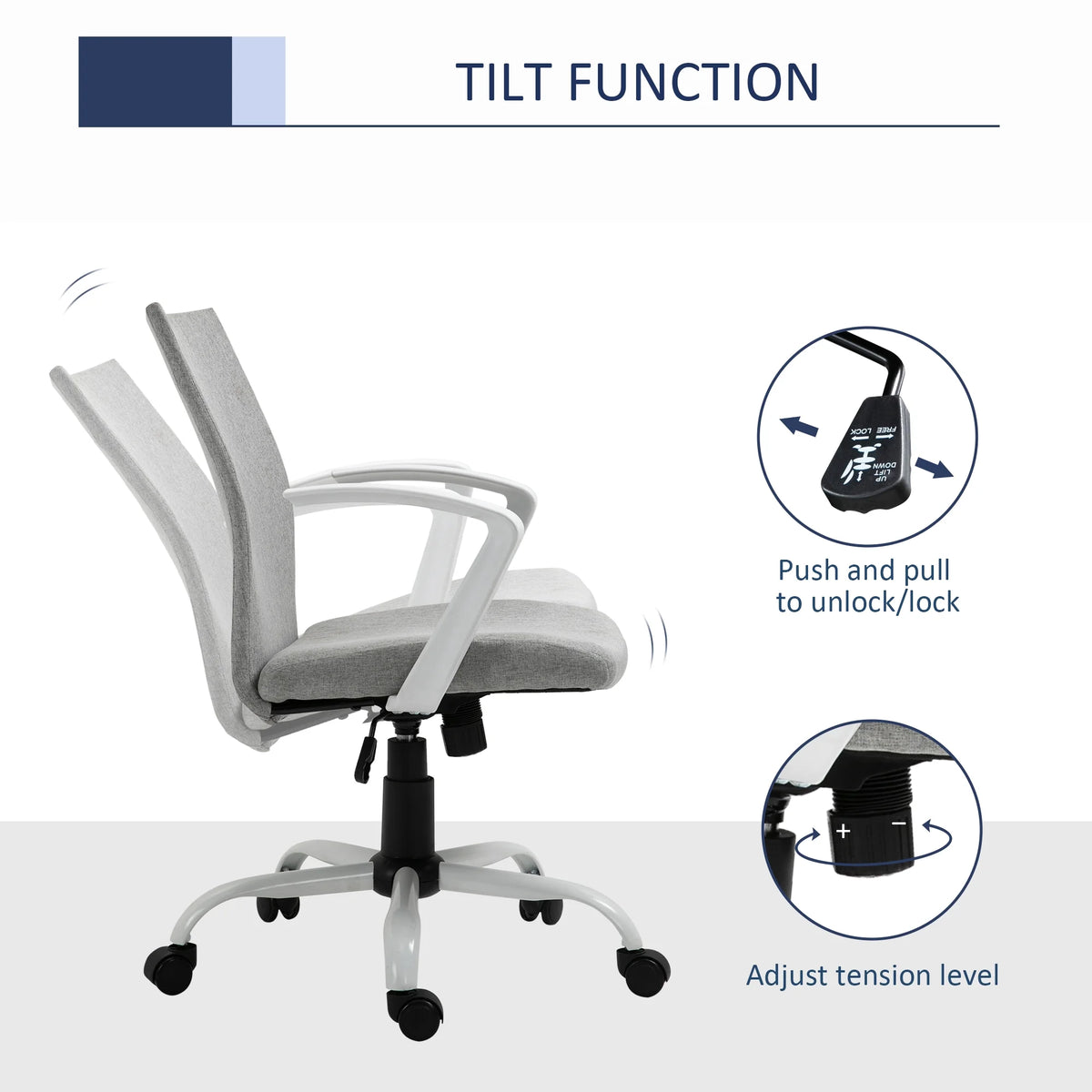 Mid-Back Ergonomic Office Chair with Adjustable Height H998