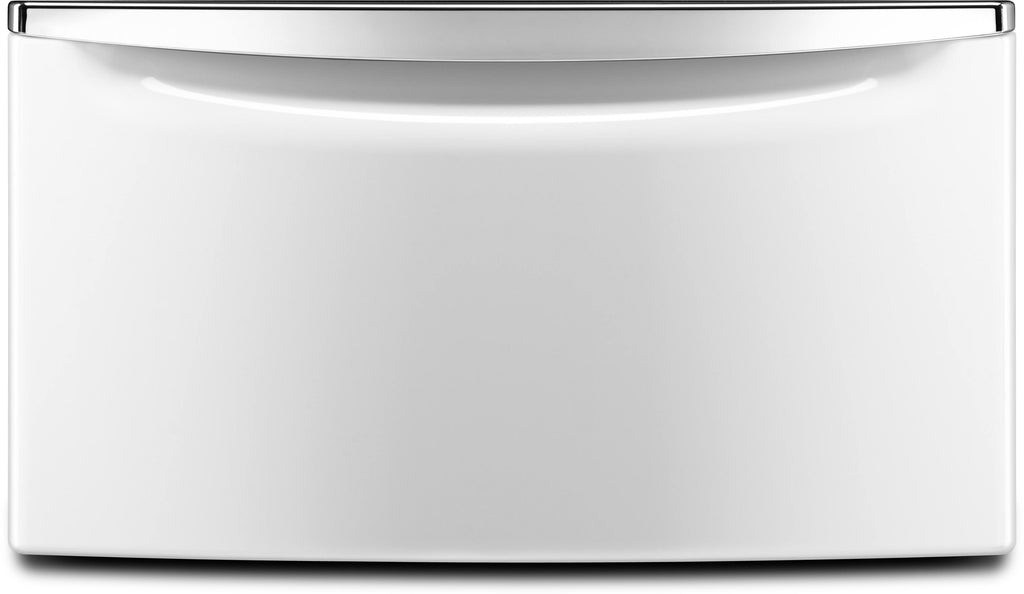 White Laundry Pedestal with Storage Drawer K2926