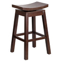 Cappuccino Brown Rustic Barstool with Curved Saddle Seat R2731