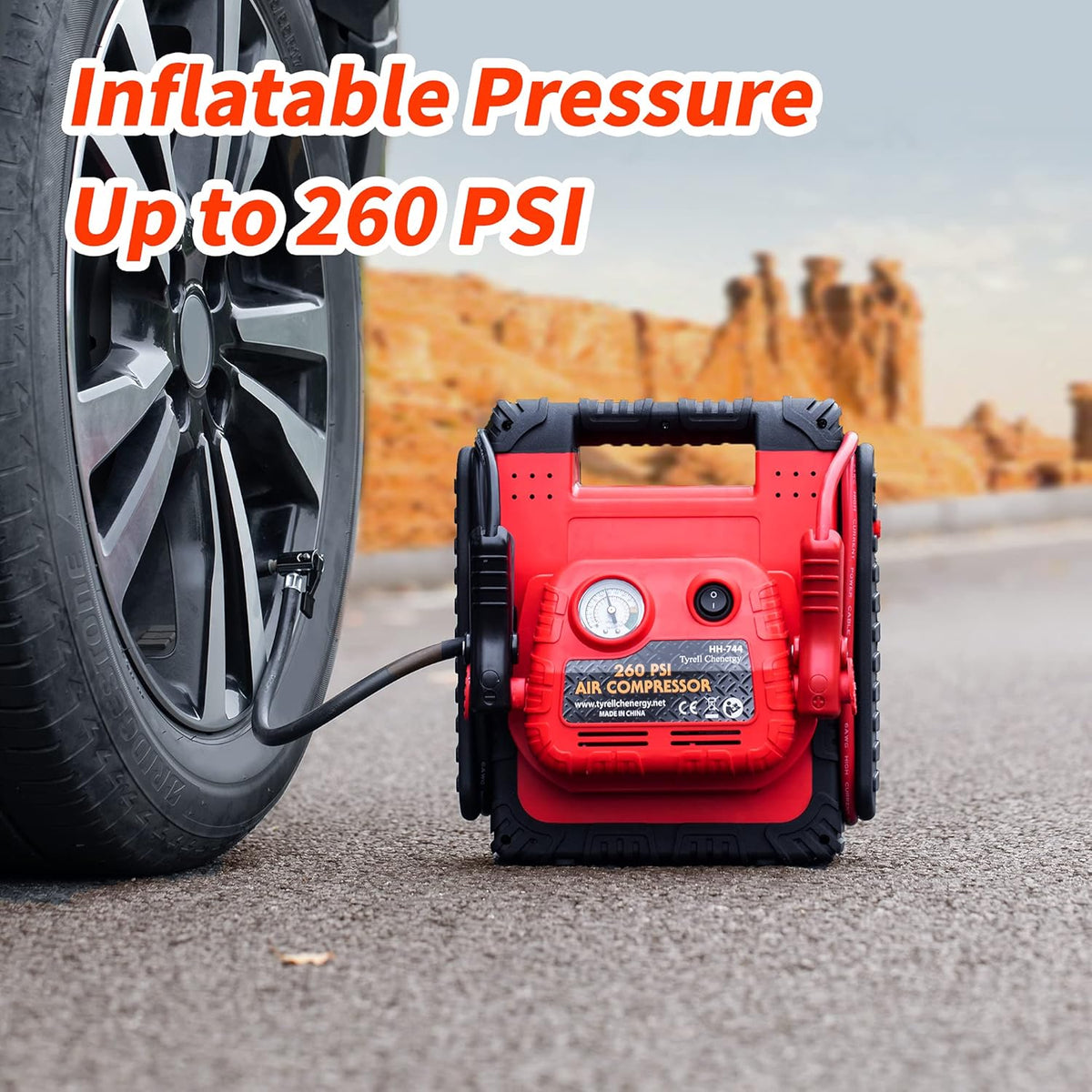 Jump Starter 1200Amp 12V Power Station with 260 PSI Air Compressor D132678