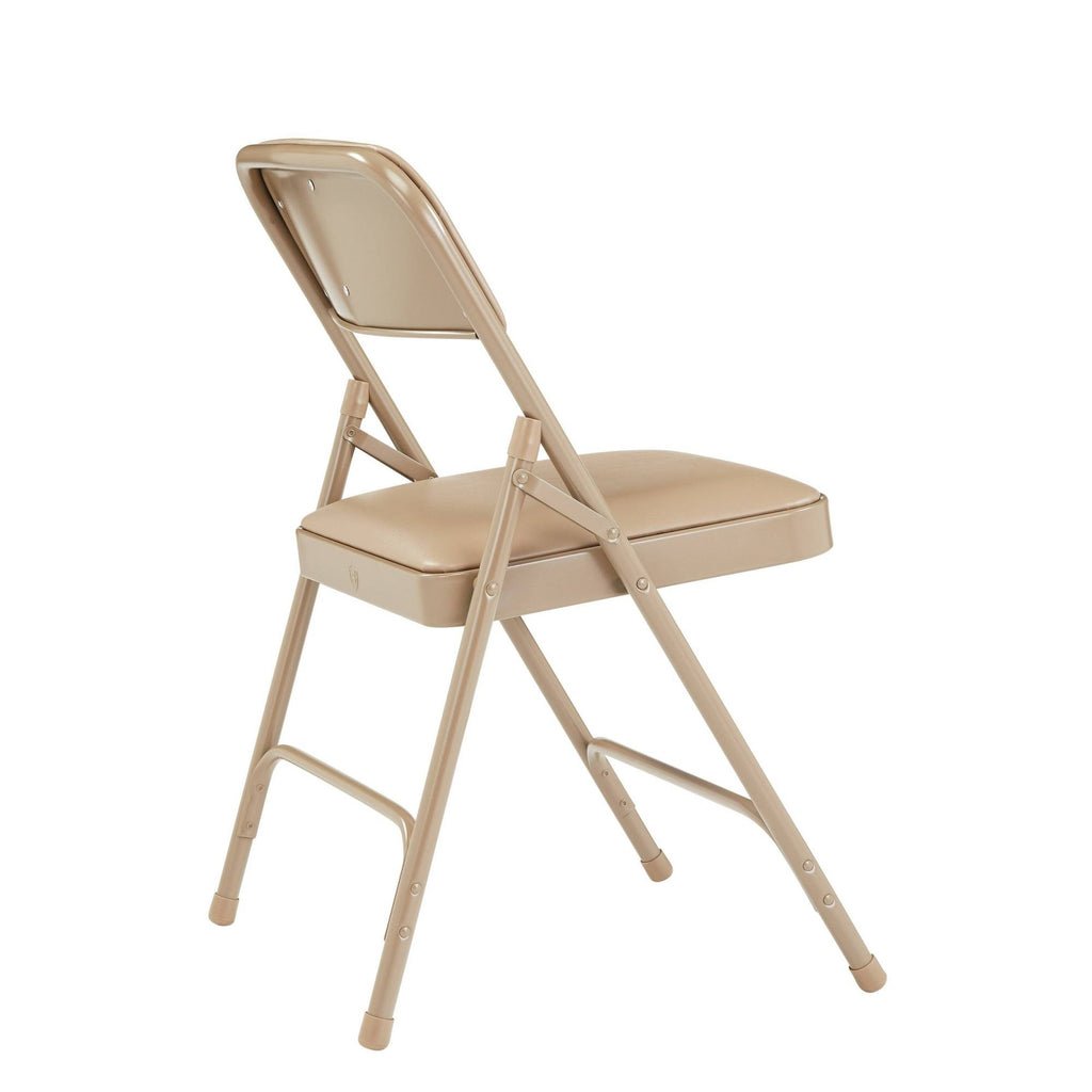 Beige Vinyl Padded Folding Chairs Set of 4 E329146