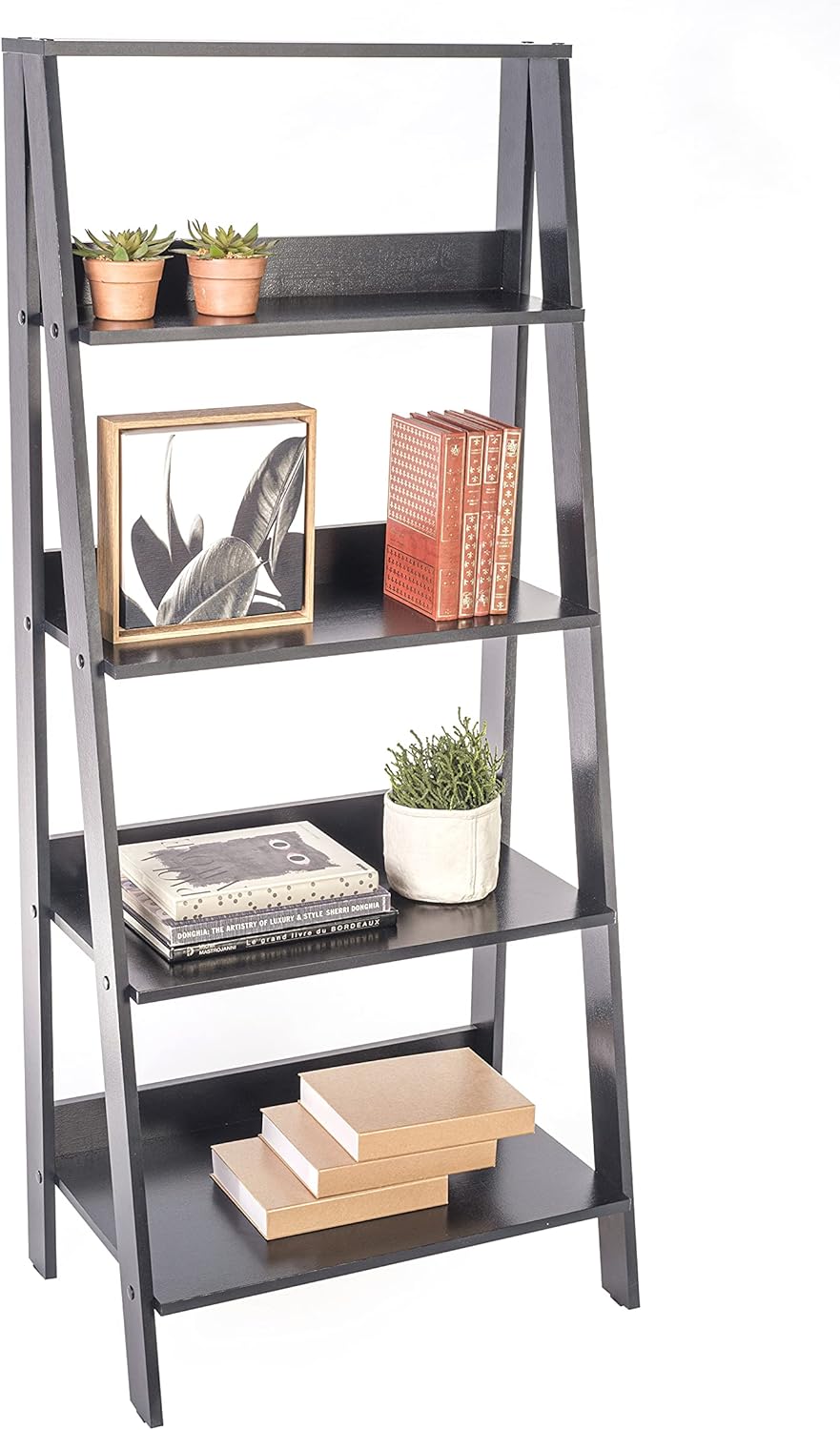 White 5-Tier Ladder Shelf Bookcase K529593