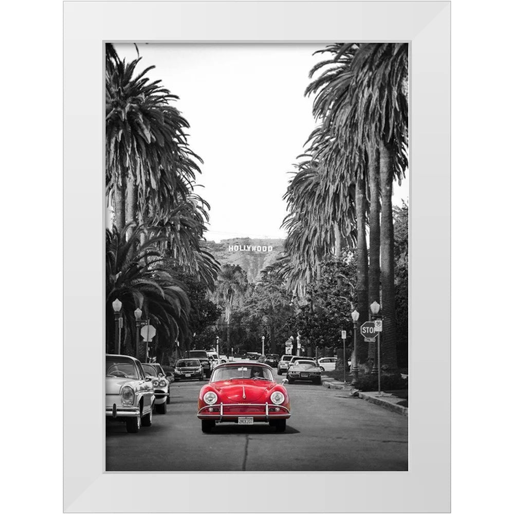 White Modern Wood Framed Art Print U59773