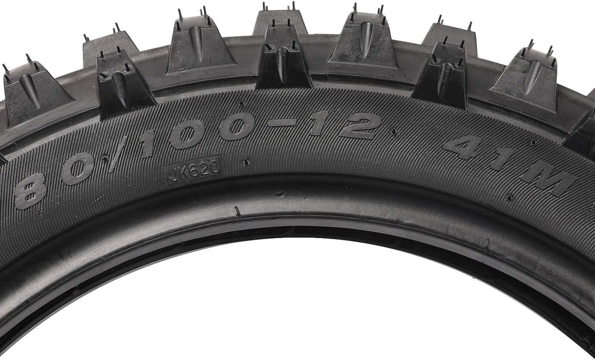 80/100-12 3.00-12 Knobby Rear Tire & Inner Tube Pack of 2 N885