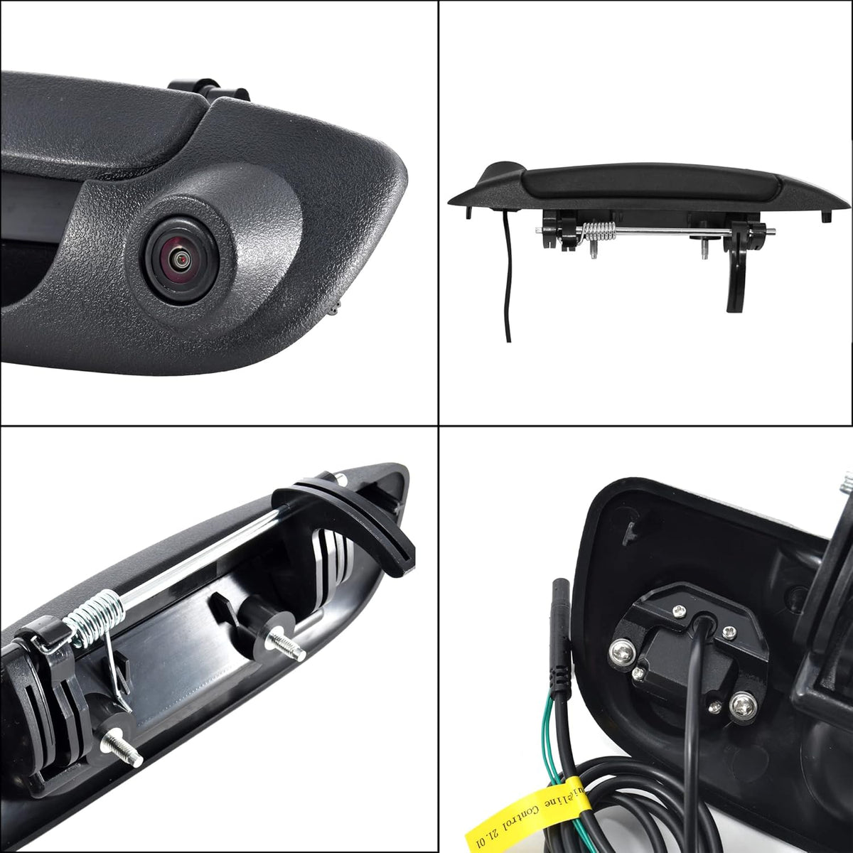 Tailgate Handle Backup Camera for Dodge Ram 1500 2500 3500 (2002-2008) Rear View Reverse Parking Camera with Optional Guideline RCA Connector (Black) Y8851