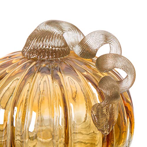 Set of 3 Multi Striped Glass Pumpkins C878224