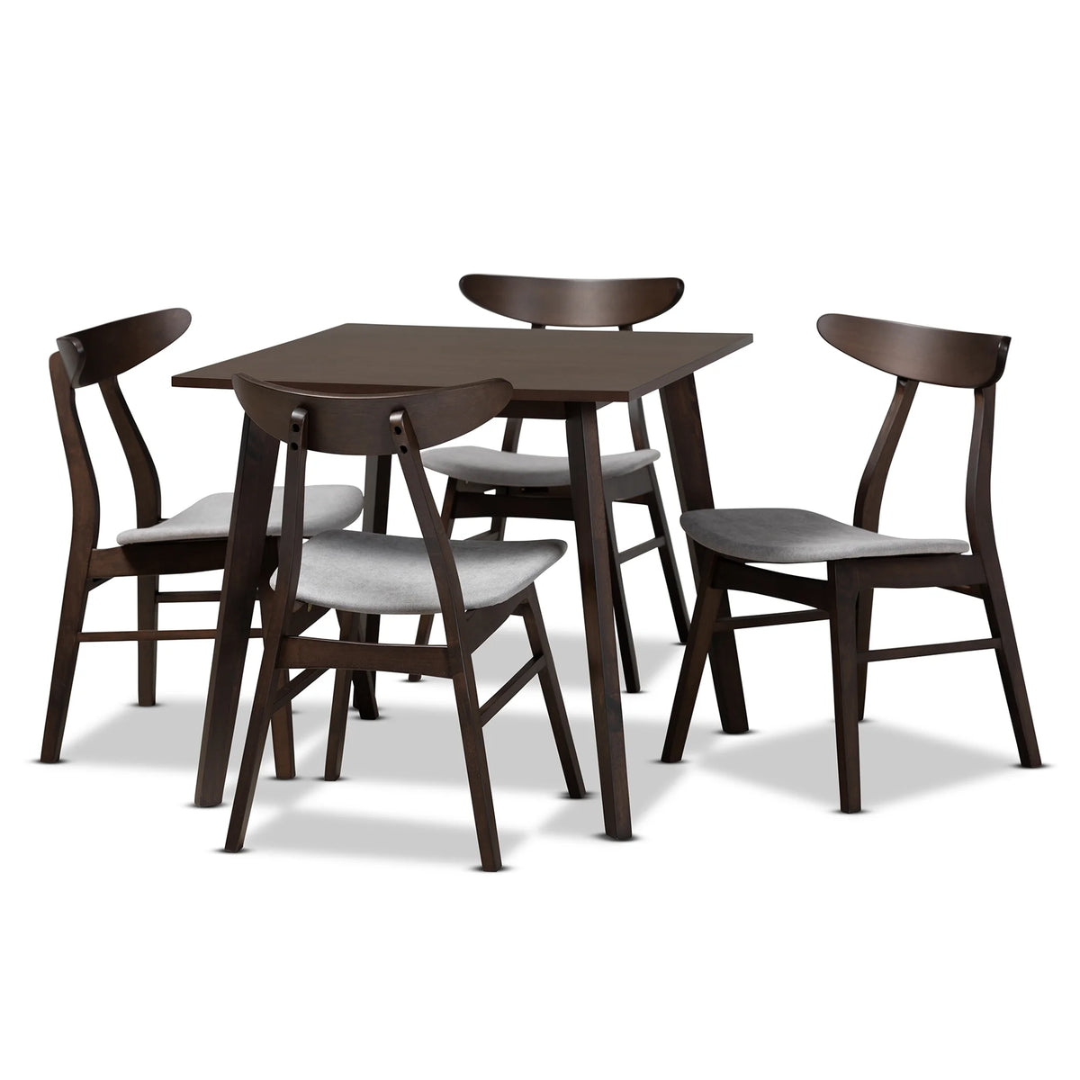 5-Piece Light Grey Fabric Wood Dining Set H39575