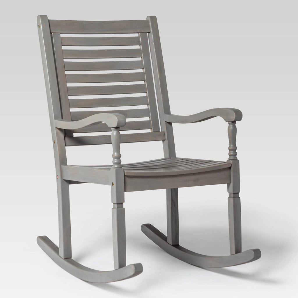 Gray Wash Acacia Wood Outdoor Rocking Chair W4303