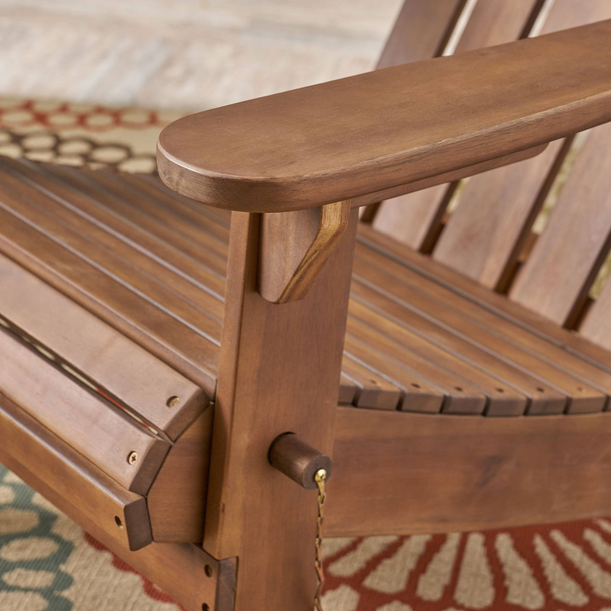 White Finish Acacia Wood Adirondack Chair P6722