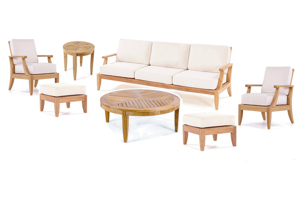 7 Pc Sofa Set with Cushions in Canvas White B764