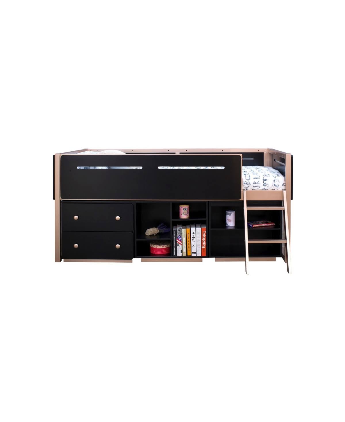 Black Rose Gold Loft Bed L58520