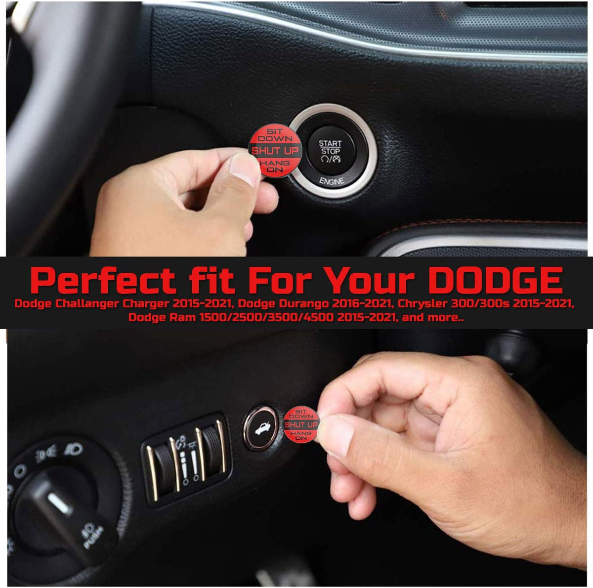 Engine Start Stop Button Overlay Ruby Red Sticker Emblem H699