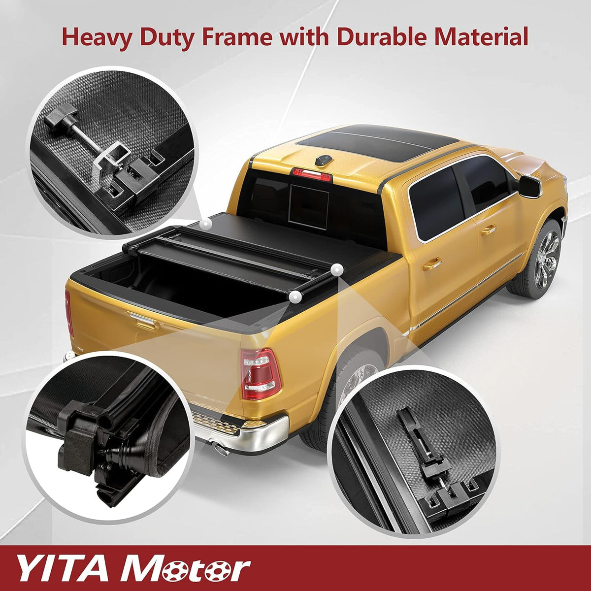 Soft Tri-fold Truck Bed Tonneau Cover for 2019-2022 Chevy Silverado/GMC Sierra 1500, 6.6 ft Bed T237617