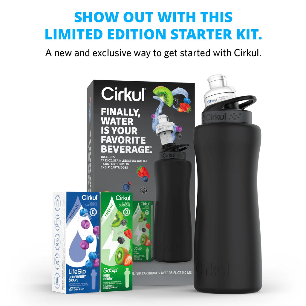 32oz Rose Gold Stainless Steel Water Bottle Starter Kit with Lid and 2 Flavor Cartridges X28205