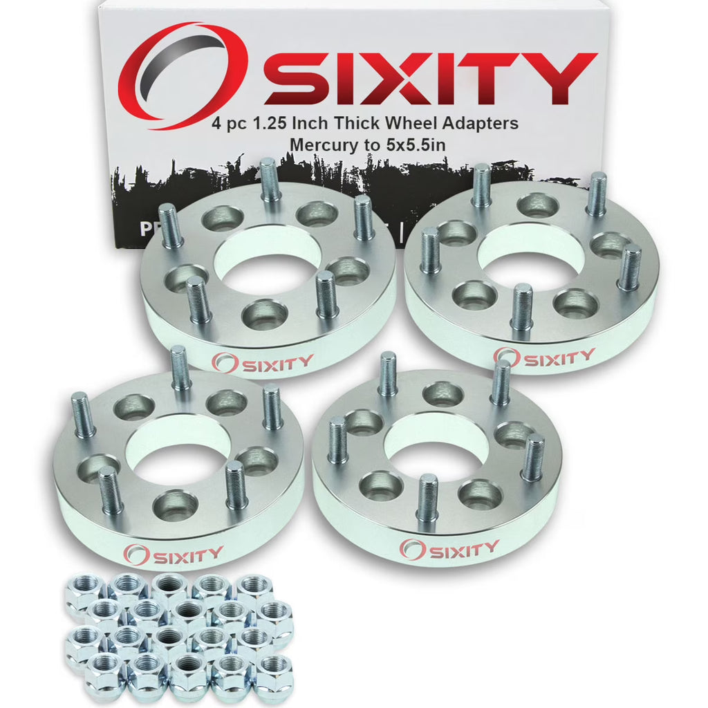 4 pc 5x4.5" to 5x5.5" Wheel Spacers Adapters 1.25" F4743