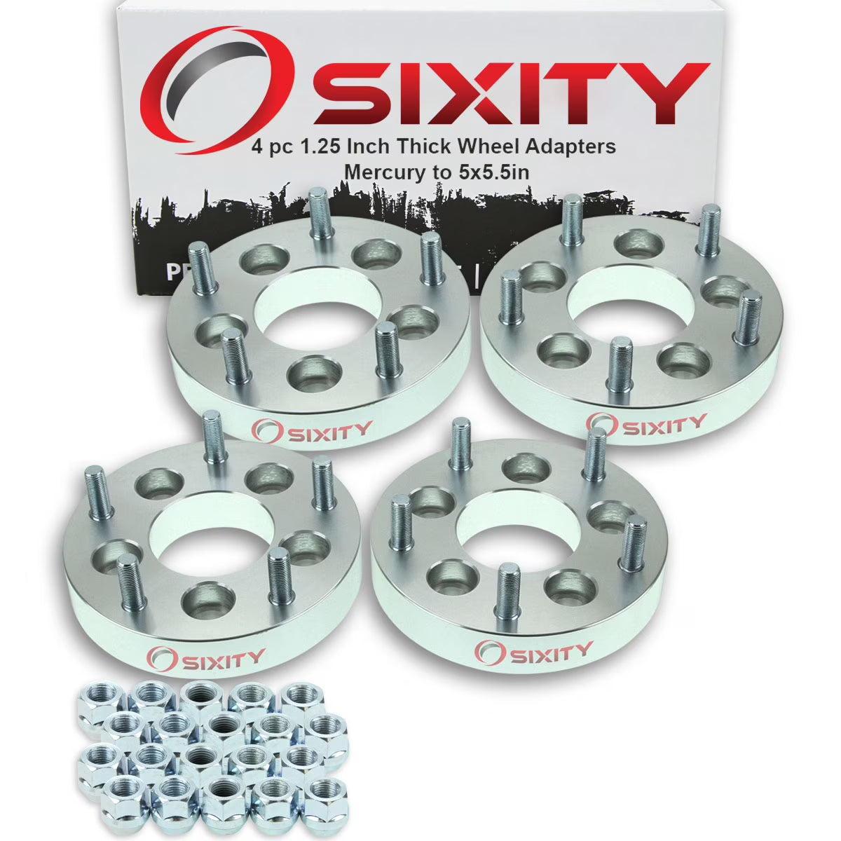 4 pc 5x4.5" to 5x5.5" Wheel Spacers Adapters 1.25" F4743
