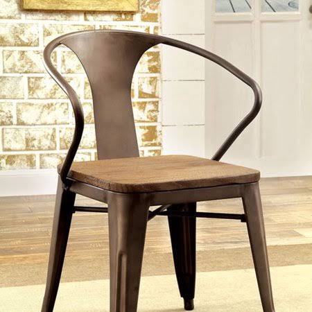 Industrial Dining Chair (Set of 2), Brown K2793