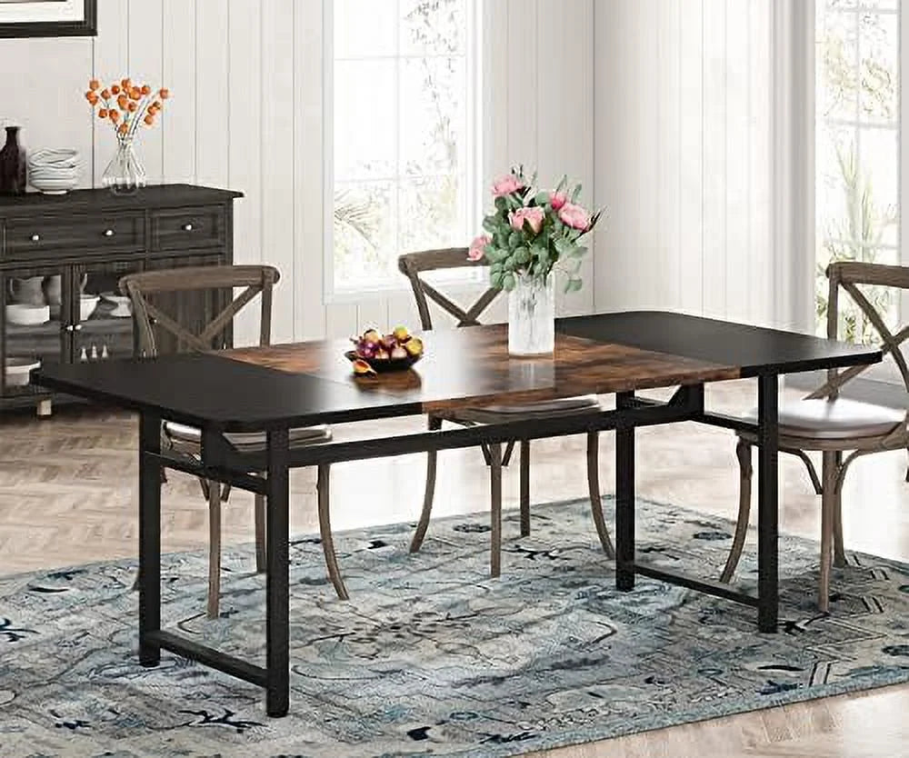 70.87" Long Dining Table with Heavy Duty Metal Frame I848