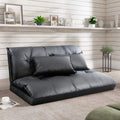 Adjustable Floor Sofa Bed with 2 Pillows, 5 Reclining Position, Black A911