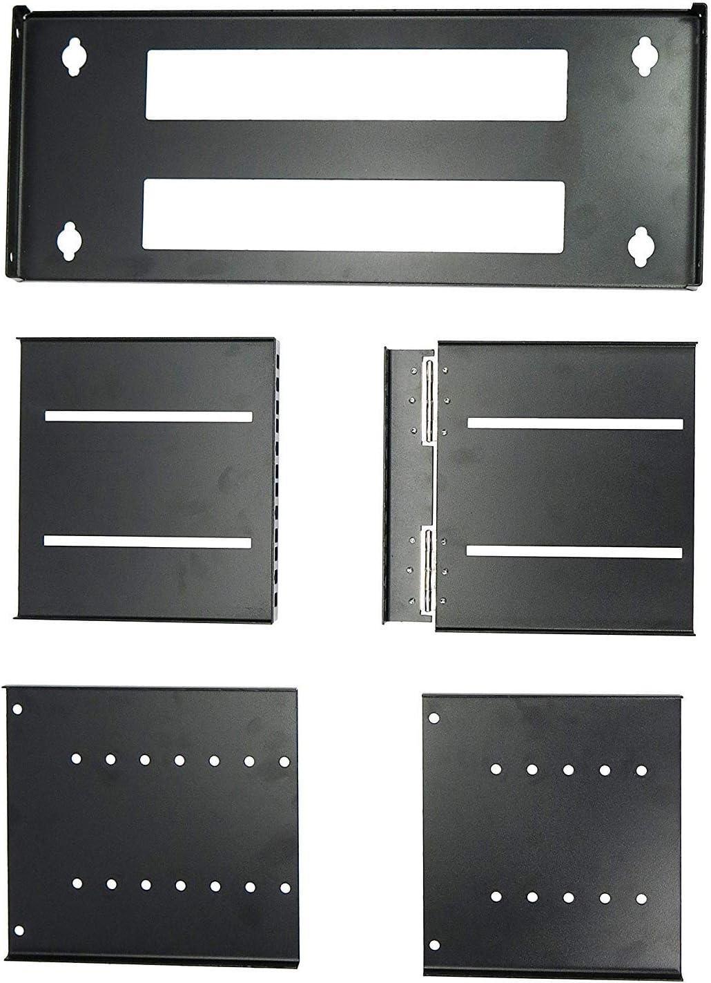 6U 19-Inch Hinged Extendable Wall Mount Bracket Rack Black Pack of 2 U973850