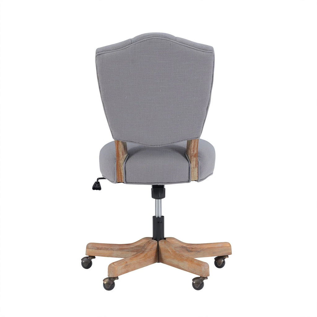 Gray Wood Upholstered Swivel Office Chair B747