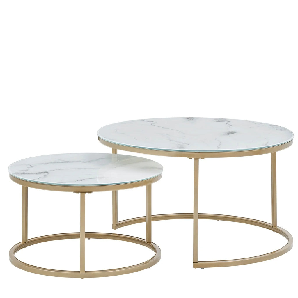 Coffee Table with Gold and Marble Patterns Y239