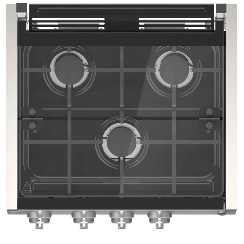 3 Burner Stainless Steel Gas Cooktop with Glass Cover R4620