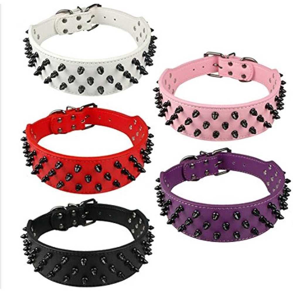 Black Spiked Studded Dog Collar A722