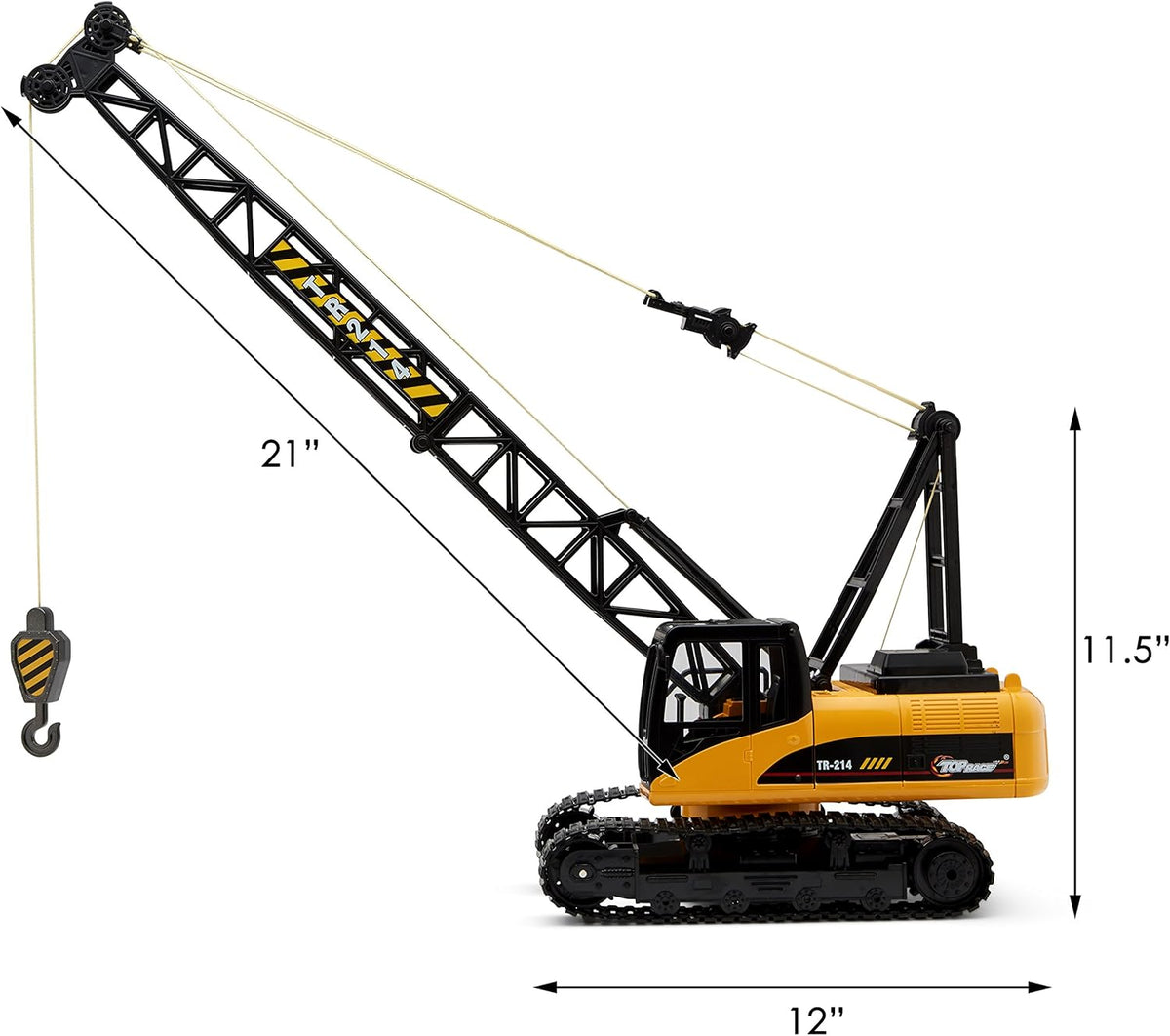 15 Channel Remote Control Crane, 1:14 Scale Battery Powered RC Construction Toy Crane with Heavy Metal Hook R5932