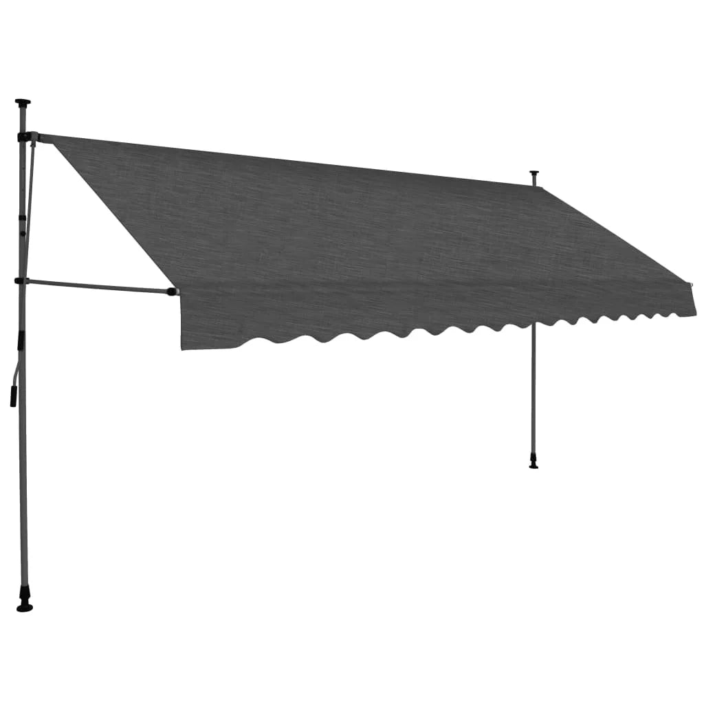 Shelter With Led Balcony Deck 137.8 Door Canopy Manual Crank Polyester Window Canopy F5541