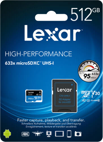 Lexar microSDXC Card 512GB UHS-I U3 100MB/s E6693