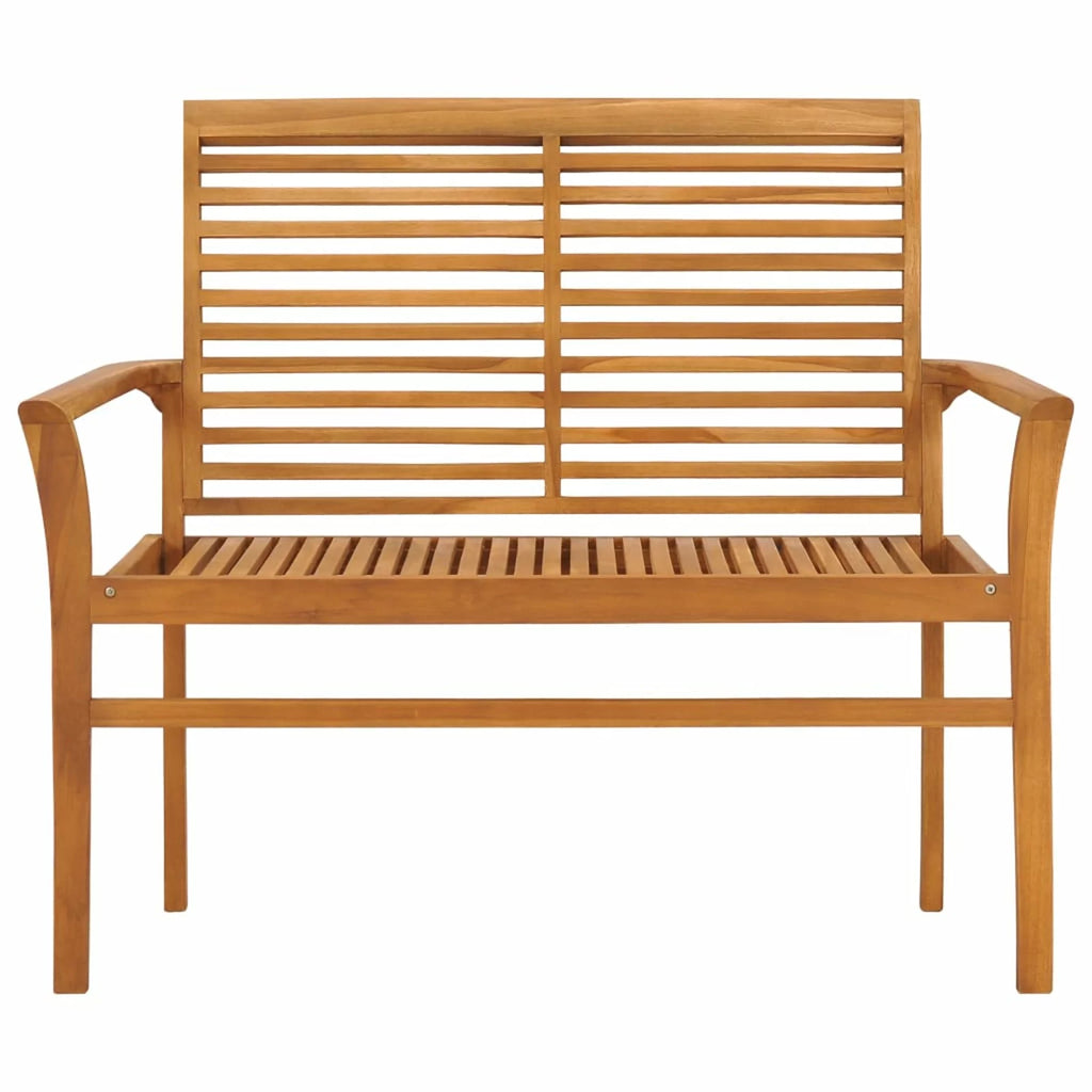 Teak Wood Patio Bench with Red Cushion Q18724