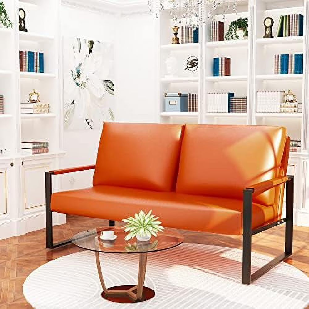 Mid Century Upholstered Accent Chair with Cushion & Metal Frame U748636