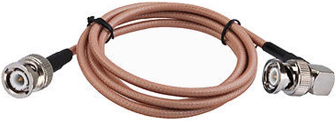 BNC Male Right Angle to BNC Male STR8 Low Loss Coax RF Cable Pack of 2 T441