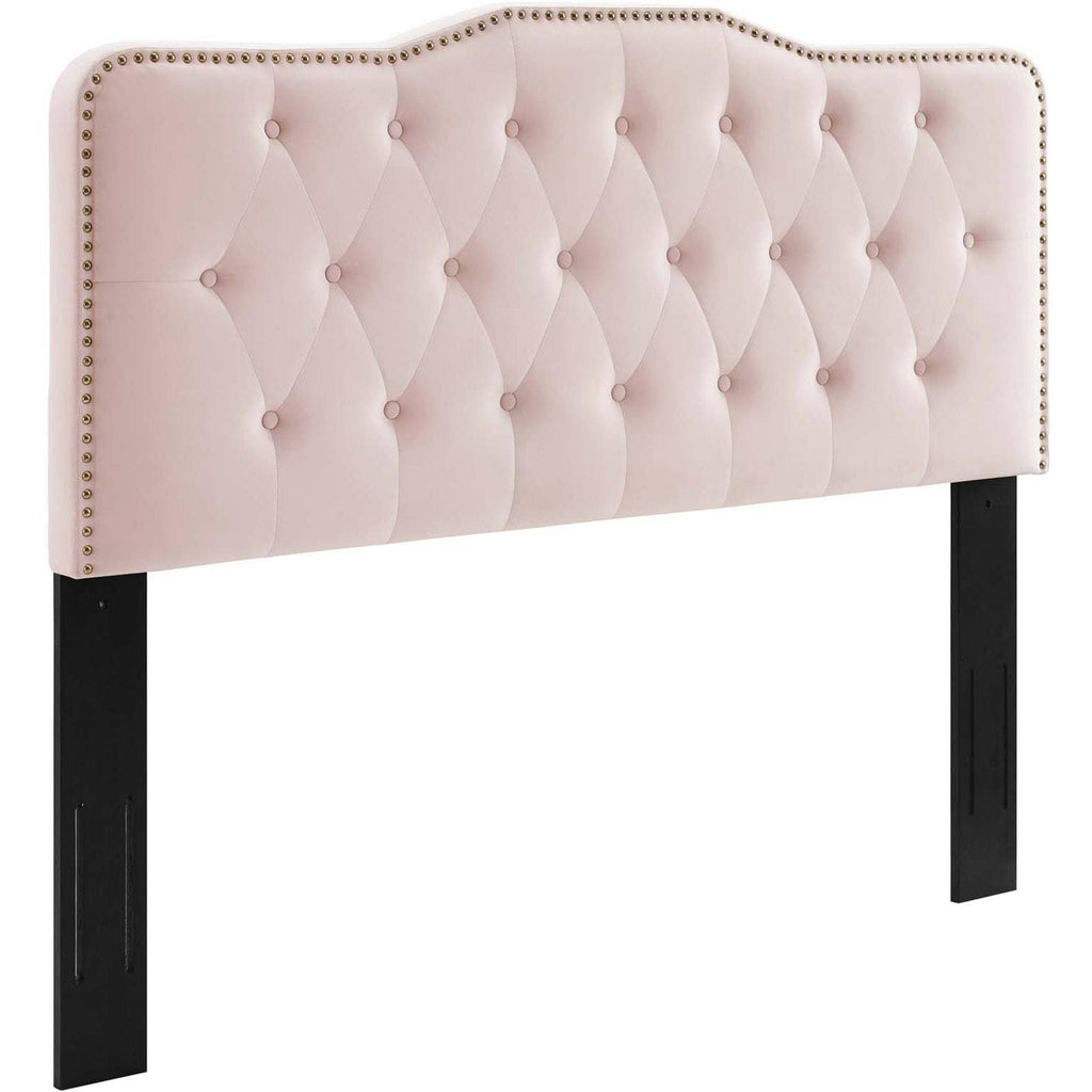 Pink Tufted Velvet Full/Queen Headboard E135