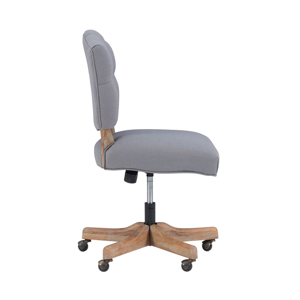 Gray Wood Upholstered Swivel Office Chair B747