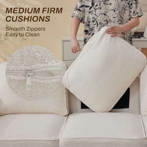 80'' Grey Linen 3-Seater Sofa with Side Pocket Y181614