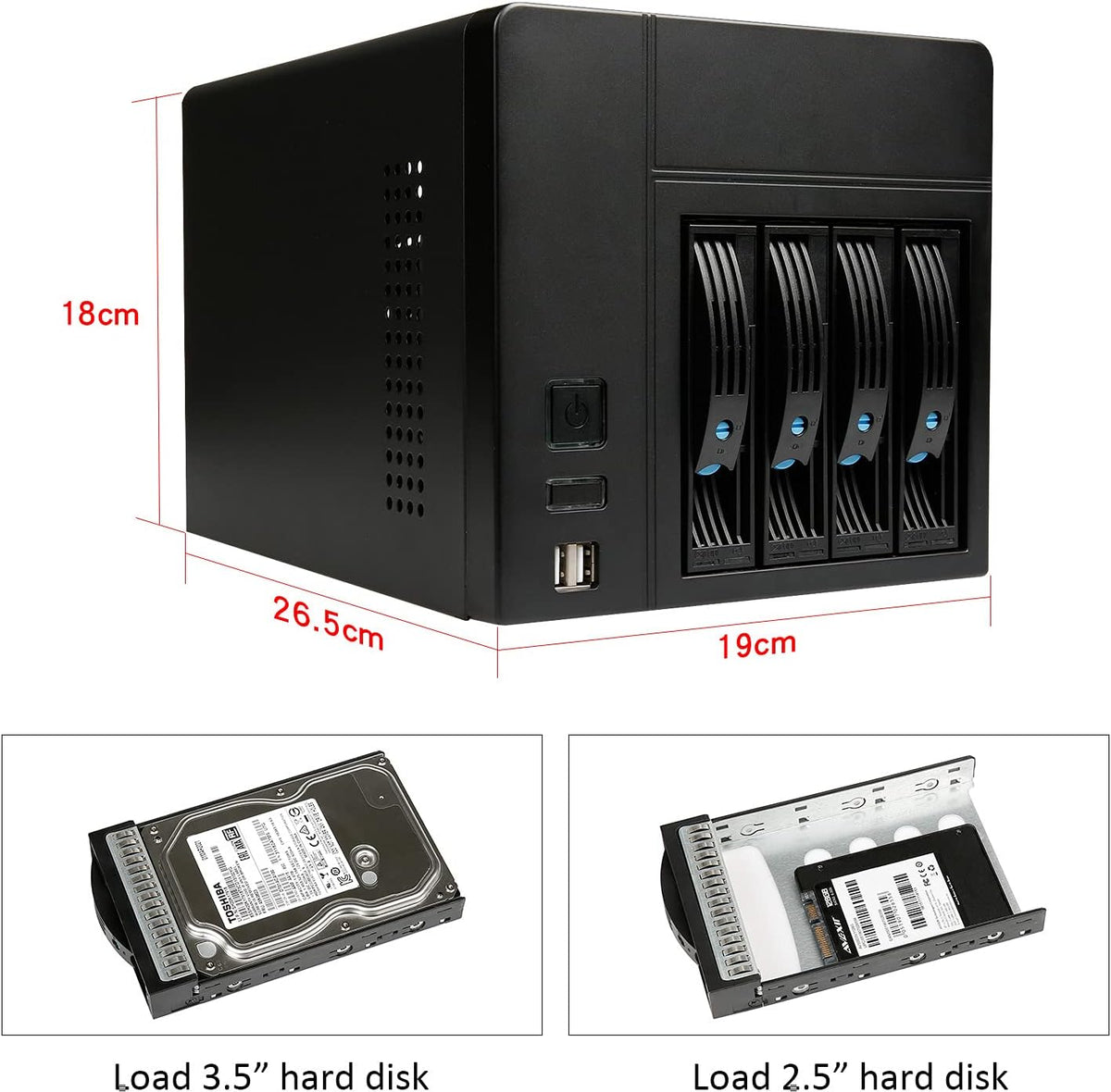 NAS 4-Bay Chassis Computer Case A1526