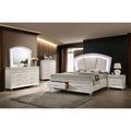 Pearl White 4pc Queen Size Bedroom Set Dresser Mirror Nightstand F472