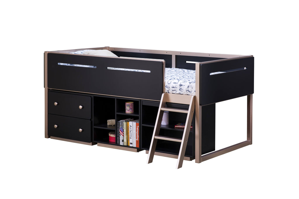 Black Rose Gold Loft Bed L58520