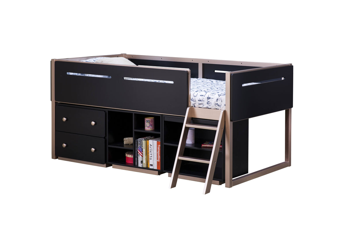 Black Rose Gold Loft Bed L58520