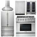 36 In. Propane Gas Burner/Electric Oven Range, Range Hood, Refrigerator, Dishwasher, Wine Cooler U722