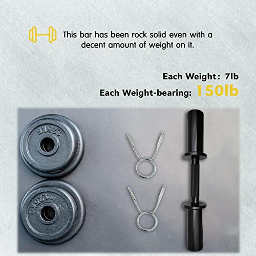 16" Olympic Dumbbell Handles, 150LBS Weight Capacity, 2 Pair Spring Collars G8381