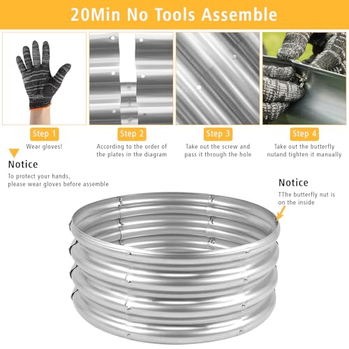 Galvanized Steel Raised Garden Bed Kit 2X2X1FT U344315