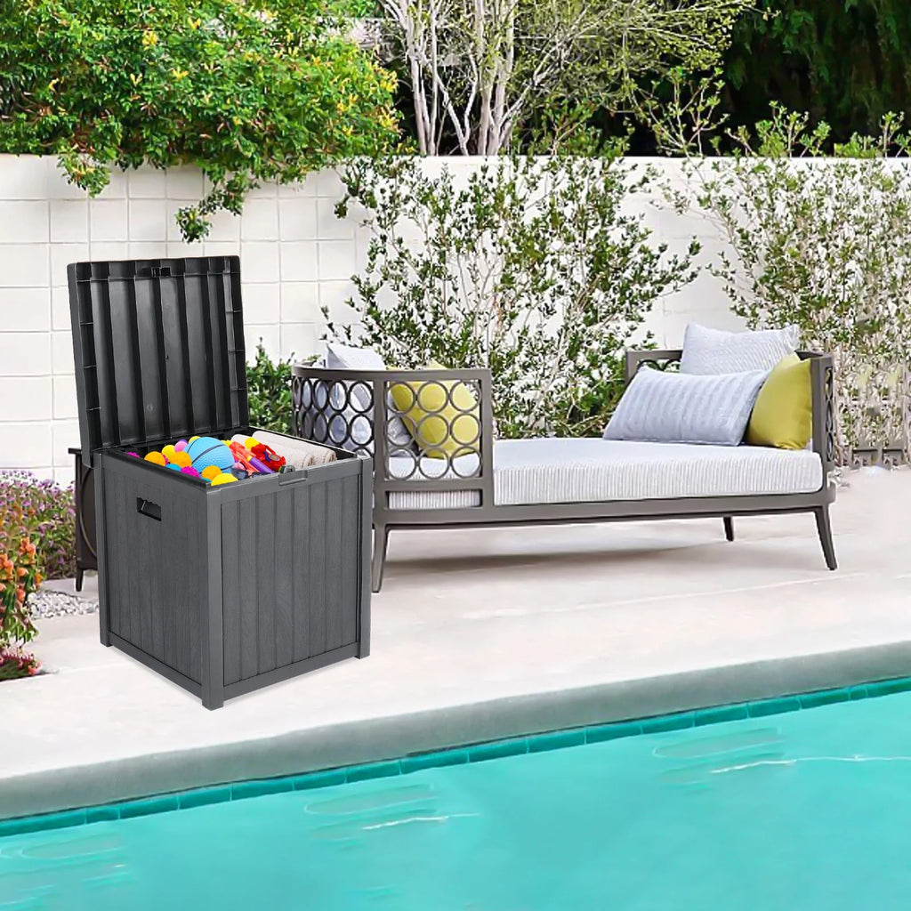 Grey 51gal Plastic Storage Deck Box Q230