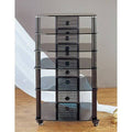 Black Glass Shelves AV Stand M6567