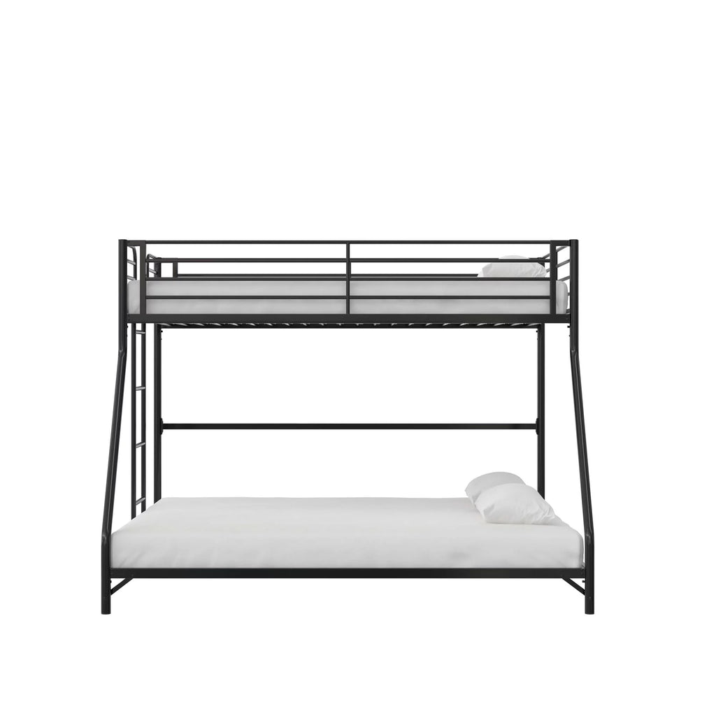 Black Twin-over-Full Metal Bunk Bed J658