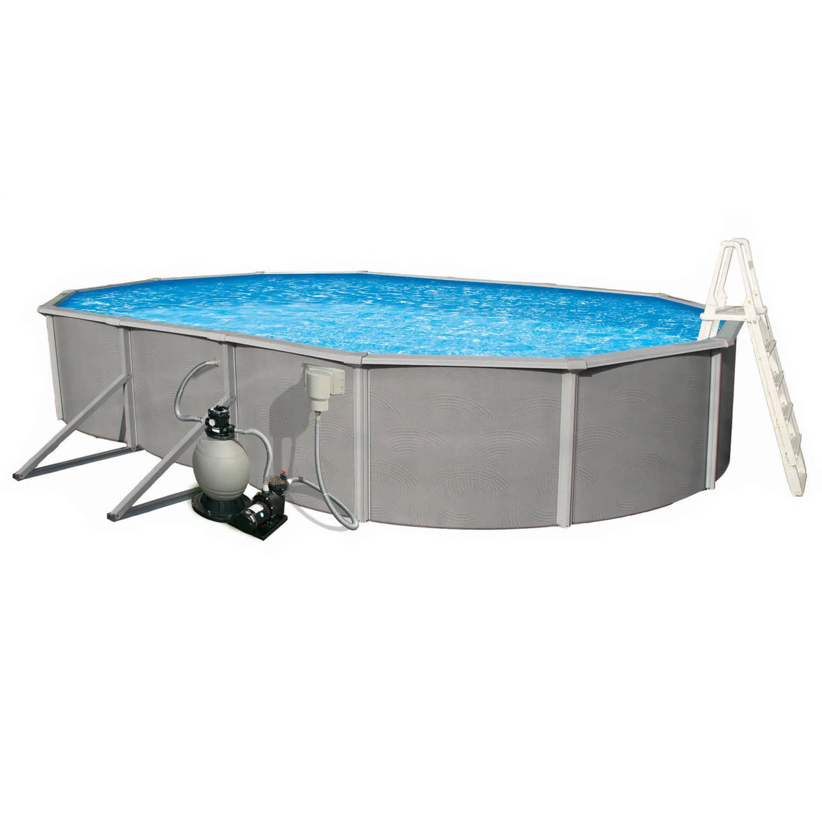 18-ft x 33-ft Oval 52-in Deep Metal Wall Swimming Pool S625441
