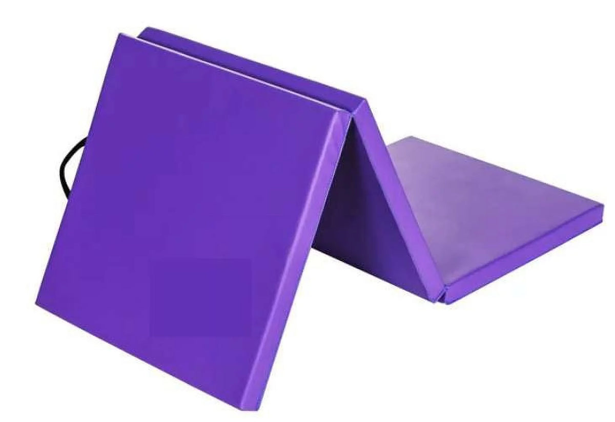 Black Tri-Fold Exercise Mat with Handles N905276