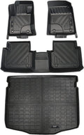 Black 2 Rows Car Floor Mats and Cargo Liner Set C704768